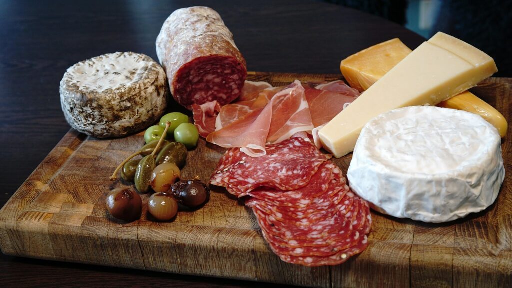 meal, salami, cheese, food, nourishment, enjoy the meal, italian, antipasti, bread time, dinner, salami, salami, salami, salami, cheese, cheese, cheese, cheese, cheese, antipasti